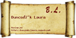 Buncsák Laura névjegykártya